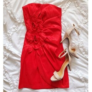 Strapless Red Roses Mini dress